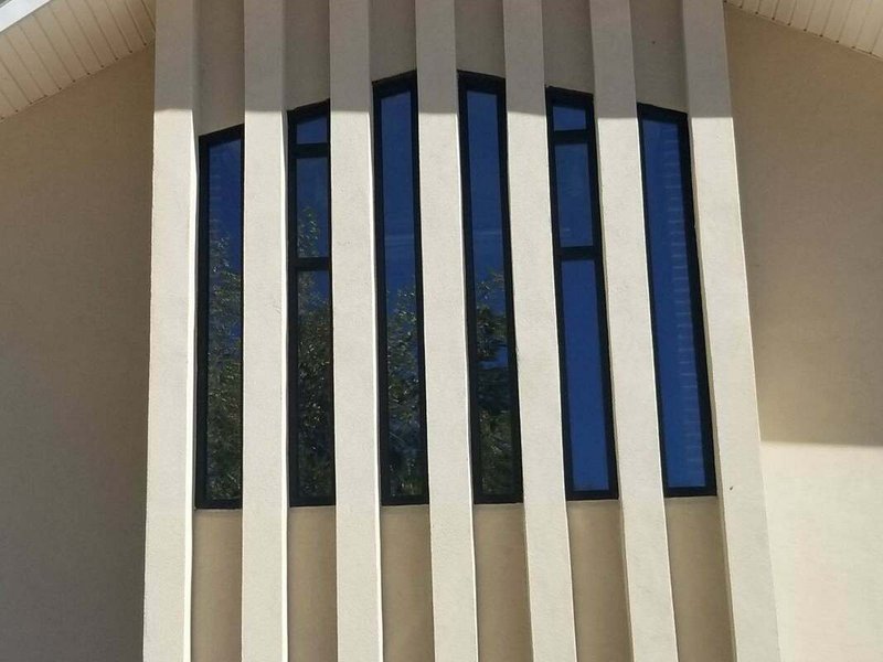 Commercial church window glass installation in Colorado Springs