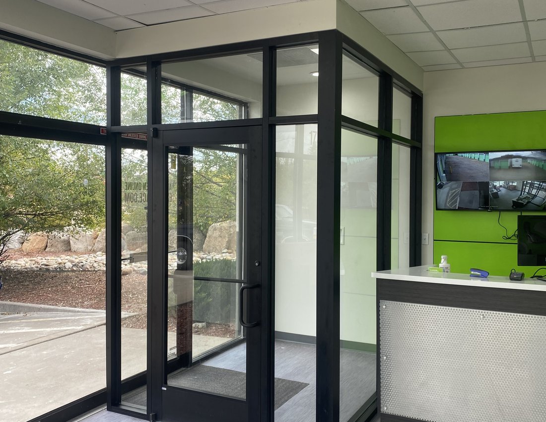Commercial glass vestibule storefront installation by Kent Glass in Colorado Springs