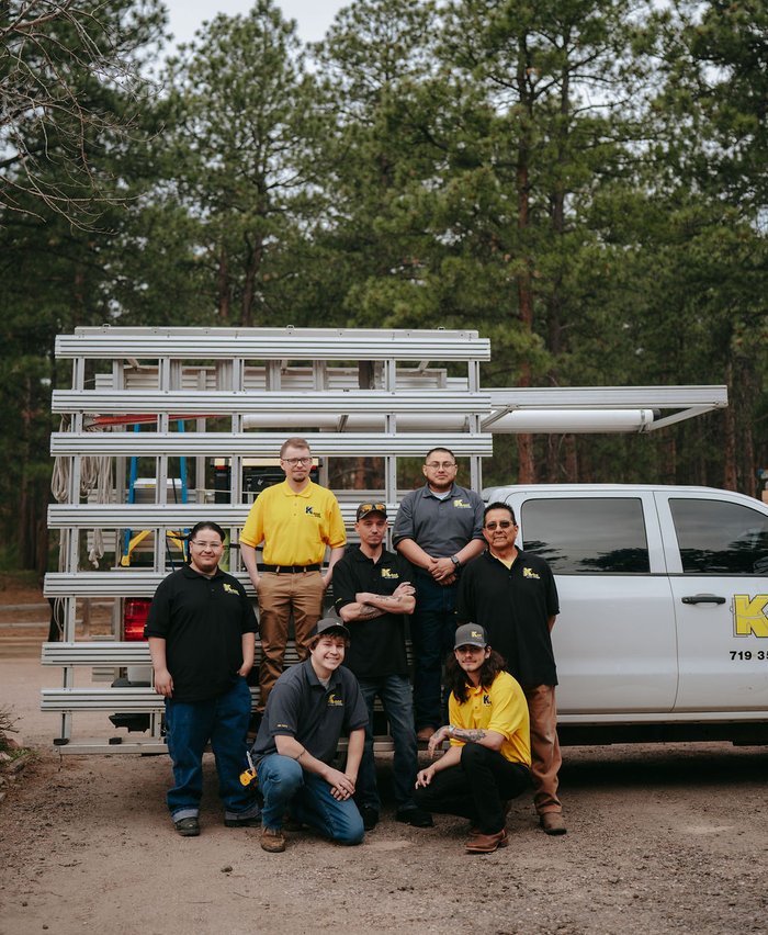 Kent Glass installation team on the job