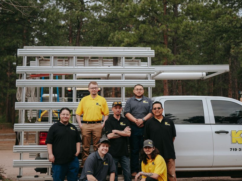 Kent Glass installation team on the job